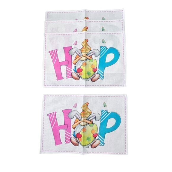 Easter Bunny Gnome HOP Table Placemats Set Of 4 NEW Easter Eggs Spring CUTE Kids - Picture 1 of 6